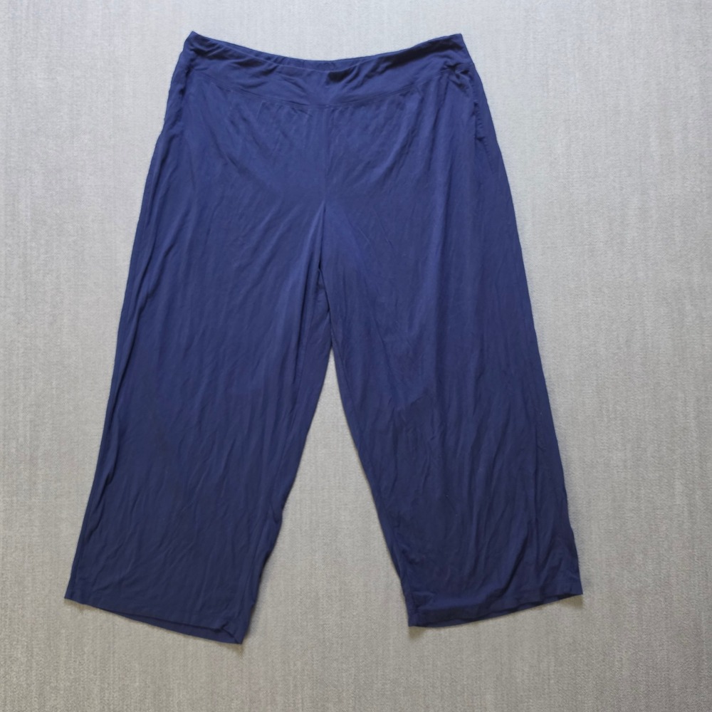 Soma Lounge Pants Women Large Navy Blue Wide Leg Soft Sleepwear Pajamas